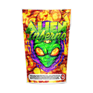 Alien Inferno Mylar Pouches Pre - Labeled - 3.5g (1/8oz)