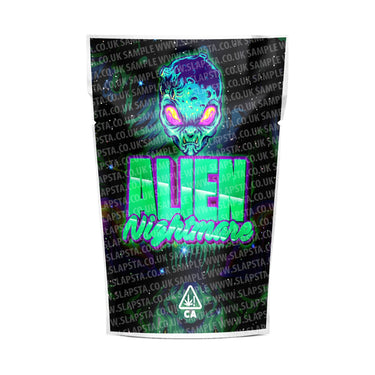 Alien Nightmare Mylar Pouches Pre - Labeled - 3.5g (1/8oz)