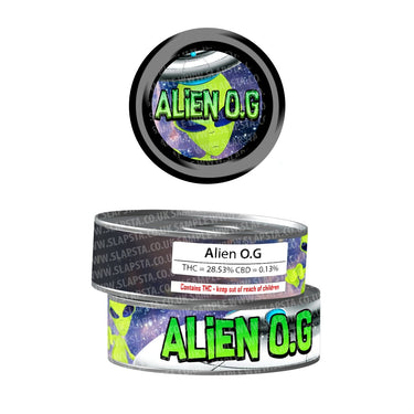 Alien OG Pre - Labeled 3.5g Self - Seal Tins - 60pcs