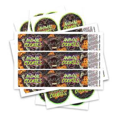 Animal Cookies Glass Jar / Tamper Pot Label - 50ml Tamper Strip Pot