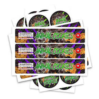 Animal Cookies Glass Jar / Tamper Pot Labels - 50ml Tamper Strip Pot