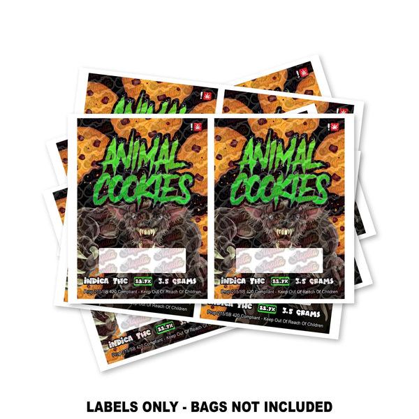 Animal Cookies Mylar Bag Labels ONLY - SLAPSTA