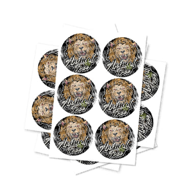 Animal Face Circular Stickers - 2.5cm