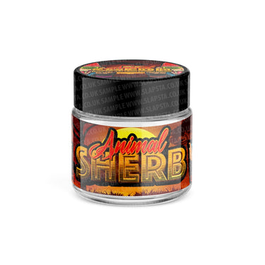 Animal Sherb Glass Jars Pre - Labeled - 3.5grams (1/8oz)
