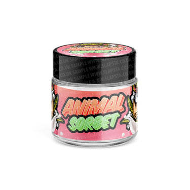 Animal Sorbet Glass Jars Pre - Labeled - 3.5grams (1/8oz)