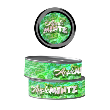 Apple Mints Pre - Labeled 3.5g Self - Seal Tins - 60pcs