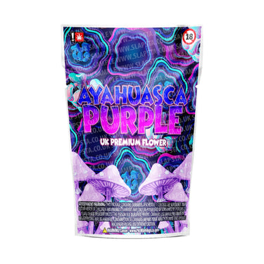 Ayahuasca Purple Mylar Pouches Pre - Labeled - 3.5g (1/8oz)