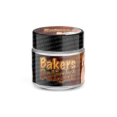 Bakers Delight Glass Jars Pre - Labeled - 3.5grams (1/8oz)