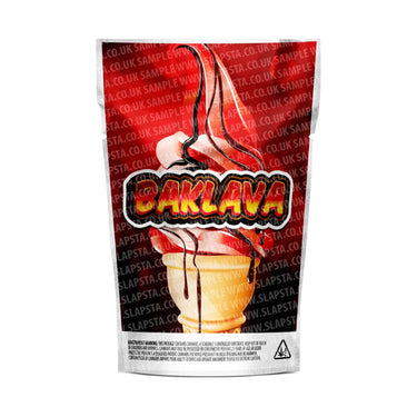 Baklava Mylar Pouches Pre-Labeled - 3.5g (1/8oz) / No / 16pcs