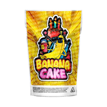 Banana Cake Mylar Pouches Pre-Labeled - 3.5g (1/8oz) / No / 16pcs