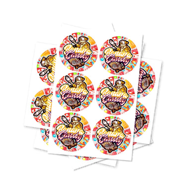 Banana Candy Circular Stickers - 2.5cm