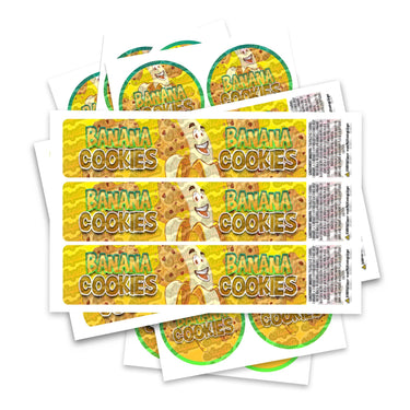 Banana Cookies Glass Jar / Tamper Pot Label - 50ml Tamper Strip Pot
