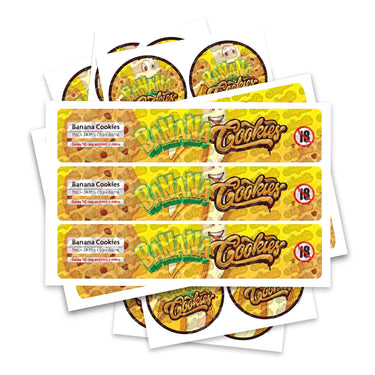 Banana Cookies Glass Jar / Tamper Pot Labels - 50ml Tamper Strip Pot