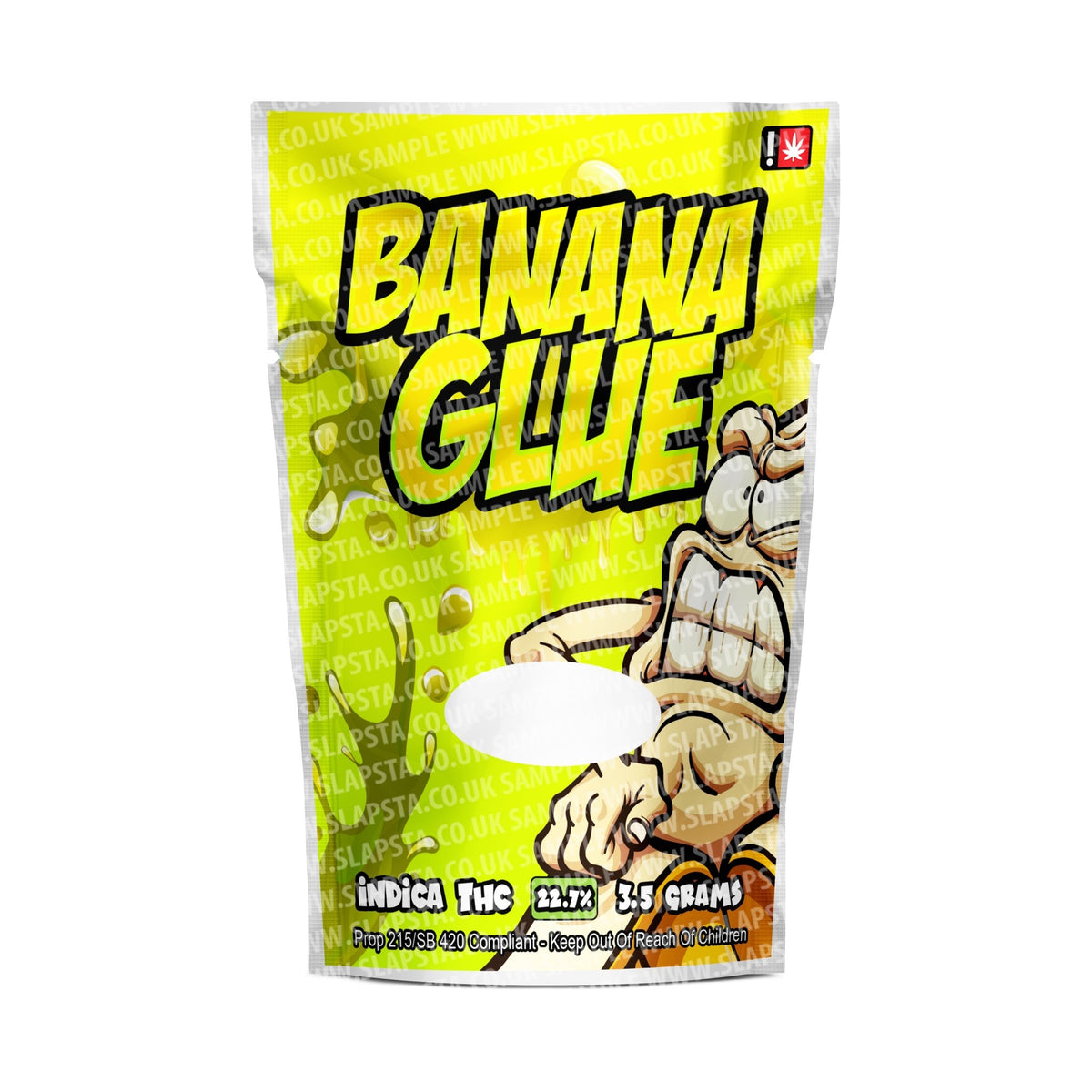 SLAPSTA Banana Glue Mylar Pouches PreLabeled