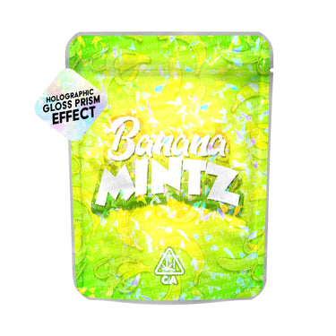 Banana Mintz SFX Mylar Pouches Pre - Labeled - 3.5g (1/8oz)