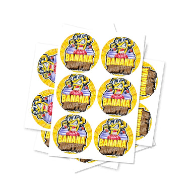 Banana Muffin Circular Stickers - 2.5cm
