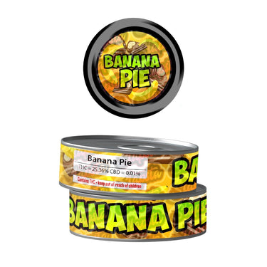 Banana Pie Pre - Labeled 3.5g Self - Seal Tins - 60pcs