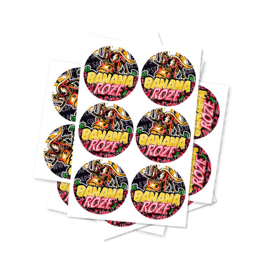 Banana Rose Circular Stickers - 2.5cm