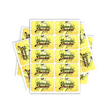 Banana Sherbet Rectangle / Pre-Roll Labels - Pre-Roll (10.16cm x 6.7cm) / 10