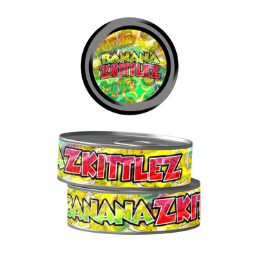 Banana Zkittlez Pre - Labeled 3.5g Self - Seal Tins - 60pcs