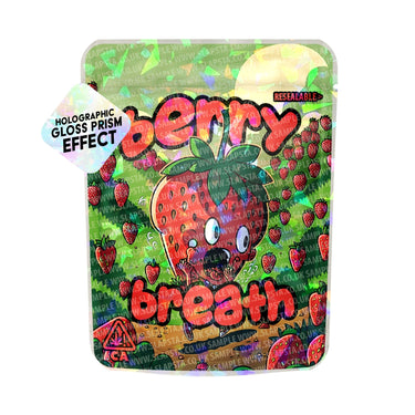Berry Breath SFX Mylar Pouches Pre - Labeled - 3.5g (1/8oz)