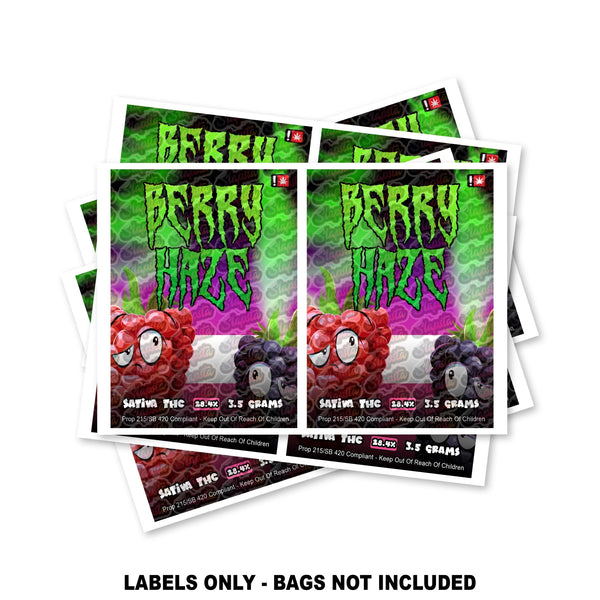 Berry Haze Mylar Bag Labels ONLY - SLAPSTA