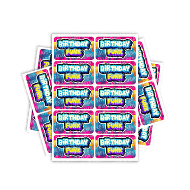 Birthday Funk Rectangle / Pre-Roll Labels - Pre-Roll (10.16cm x 6.7cm) / 10