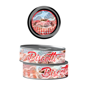 Biscotti Pre - Labeled 3.5g Self - Seal Tins - 60pcs