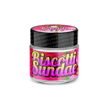 Biscotti Sundae Glass Jars Pre - Labeled - 3.5grams (1/8oz)