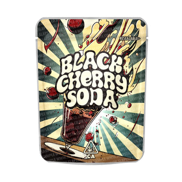 Black Cherry Soda Mylar Pouches Pre - Labeled - 3.5g (1/8oz)