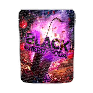 Black Cherry Soda Mylar Pouches Pre - Labeled - 3.5g (1/8oz)