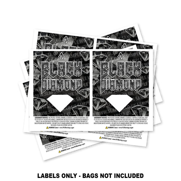 Black Diamond Mylar Bag Labels ONLY - SLAPSTA
