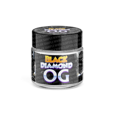 Black Diamond OG Glass Jars Pre - Labeled - 3.5grams (1/8oz)