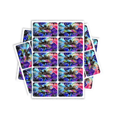 Black Gushers Rectangle / Pre - Roll Labels - Pre - Roll (10.16cm x 6.7cm)