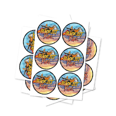 Black Jet Fuel Circular Stickers - 2.5cm
