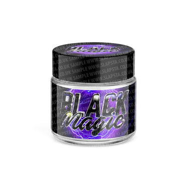 Black Magic Glass Jars Pre - Labeled - 3.5grams (1/8oz)