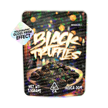 Black Trufflez SFX Mylar Pouches Pre - Labeled - 3.5g (1/8oz)