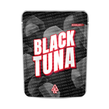Black Tuna Mylar Pouches Pre - Labeled - 3.5g (1/8oz)