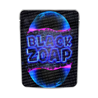 Black Zoap Mylar Pouches Pre - Labeled - 3.5g (1/8oz)