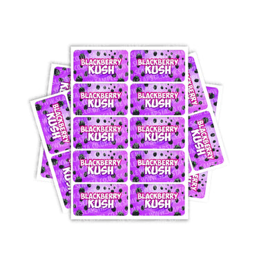 Blackberry Kush Rectangle / Pre - Roll Labels - Pre - Roll (10.16cm x 6.7cm)