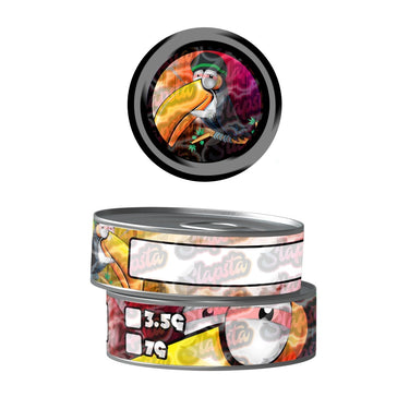 Blank Bird Pre - Labeled 3.5g Self - Seal Tins - 60pcs