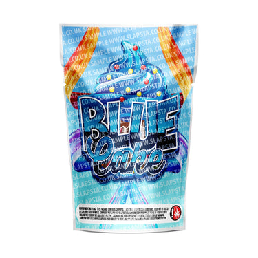 Blue Cake Mylar Pouches Pre-Labeled - 3.5g (1/8oz) / No / 16pcs