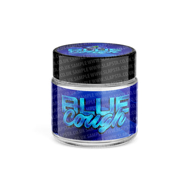 Blue Cough Glass Jars Pre - Labeled - 3.5grams (1/8oz)