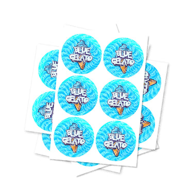 Blue Gelato Circular Stickers - 2.5cm