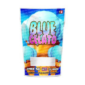 Blue Gelato Mylar Pouches Pre-Labeled