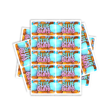 Blue Gelato Rectangle / Pre-Roll Labels - Pre-Roll (10.16cm x 6.7cm) / 10
