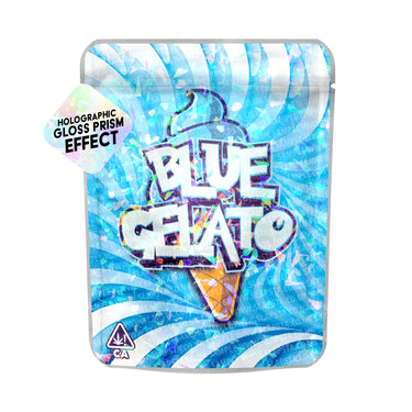 Blue Gelato SFX Mylar Pouches Pre - Labeled - 3.5g (1/8oz)