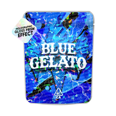Blue Gelato SFX Mylar Pouches Pre - Labeled - 3.5g (1/8oz)