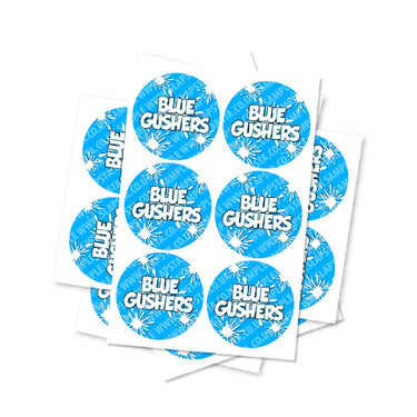 Blue Gushers Circular Stickers - 2.5cm