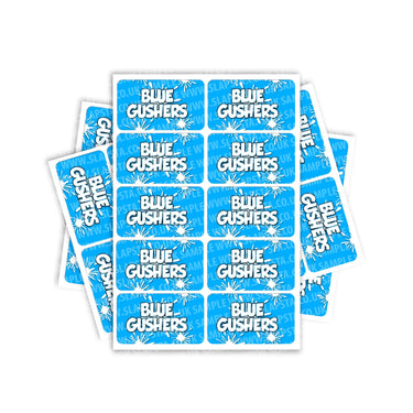 Blue Gushers Rectangle / Pre - Roll Labels - Pre - Roll (10.16cm x 6.7cm)